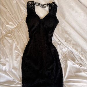 Bisou Bisou Black Lace Detail dress
